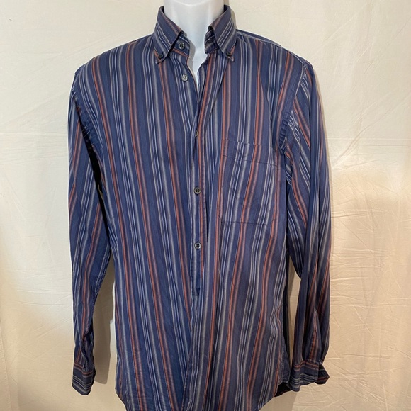 ZEGNA SPORT Men’s Striped Button Down Shirt Sz M - Picture 1 of 7